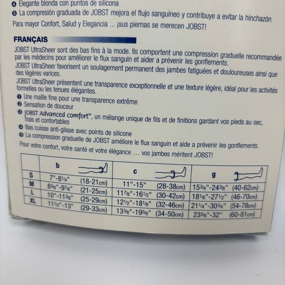 Jobst Compression Stockings 15-20 mmHg XL Thigh High Silicone Dot Band Natural - Picture 9 of 9